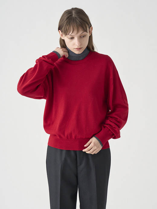オーバーサイズ長袖ニットプルオーバー | DOTTIE | 24G MODERN FIT 詳細画像 RUBY RED 7