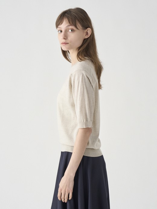 クルーネック半袖ニットプルオーバー | ESTA | 30G MODERN FIT 詳細画像 GREY FLEECE 6