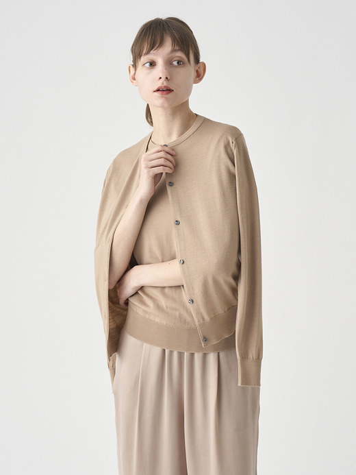 クルーネック半袖ニットプルオーバー | ESTA | 30G MODERN FIT 詳細画像 TOASTED ALMOND 8