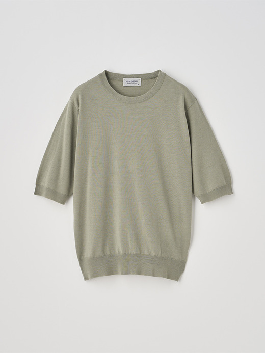 クルーネック半袖ニットプルオーバー | ESTA | 30G MODERN FIT 詳細画像 THISTLE DEW 2
