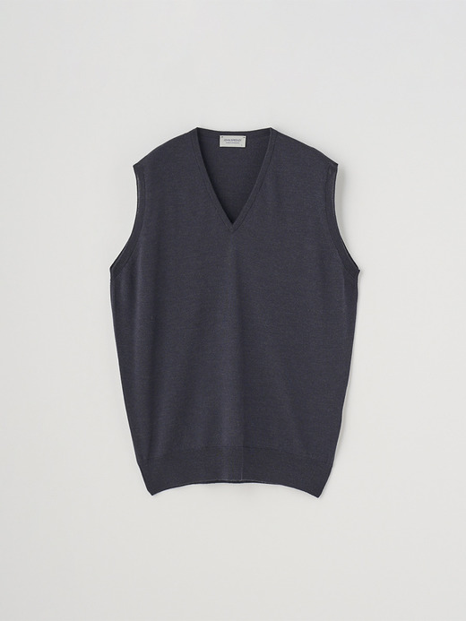 Ｖネックニットベスト | HADFIELD | 24G STANDARD FIT 詳細画像 HEPBURN SMOKE 2