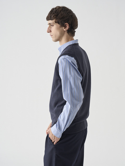 Ｖネックニットベスト | HADFIELD | 24G STANDARD FIT 詳細画像 HEPBURN SMOKE 7
