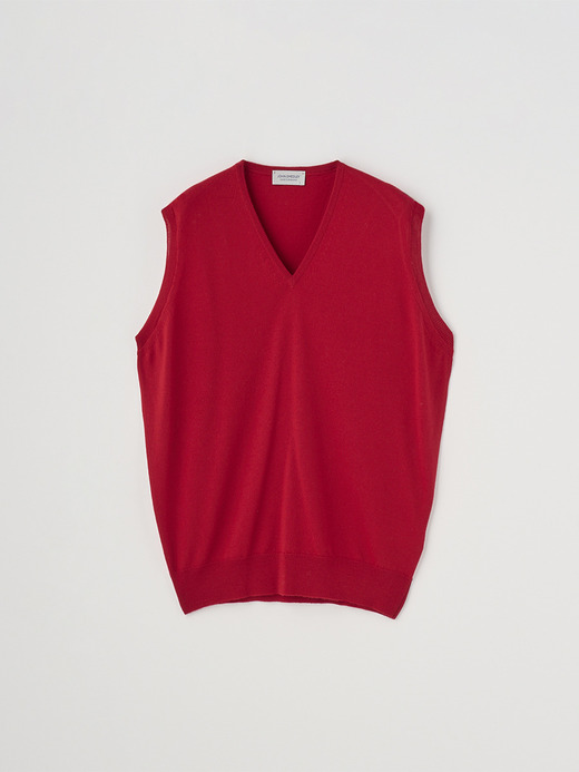 Ｖネックニットベスト | HADFIELD | 24G STANDARD FIT 詳細画像 RUBY RED 1