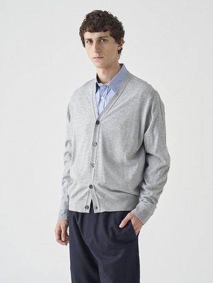 Ｖネック長袖ニットカーディガン | HALIN | 30G MODERN FIT