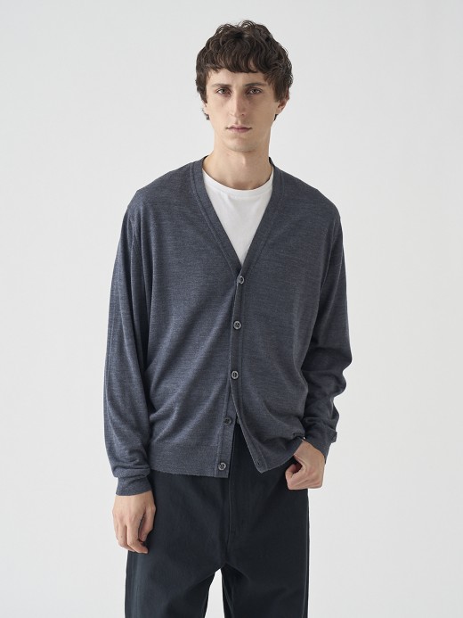 Ｖネック長袖ニットカーディガン | HALIN | 30G MODERN FIT 詳細画像 CHARCOAL 6