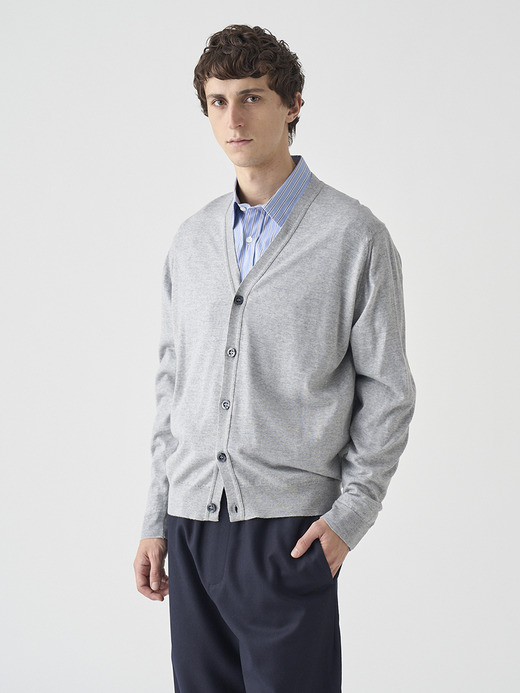 Ｖネック長袖ニットカーディガン | HALIN | 30G MODERN FIT 詳細画像 NIMBUS 1