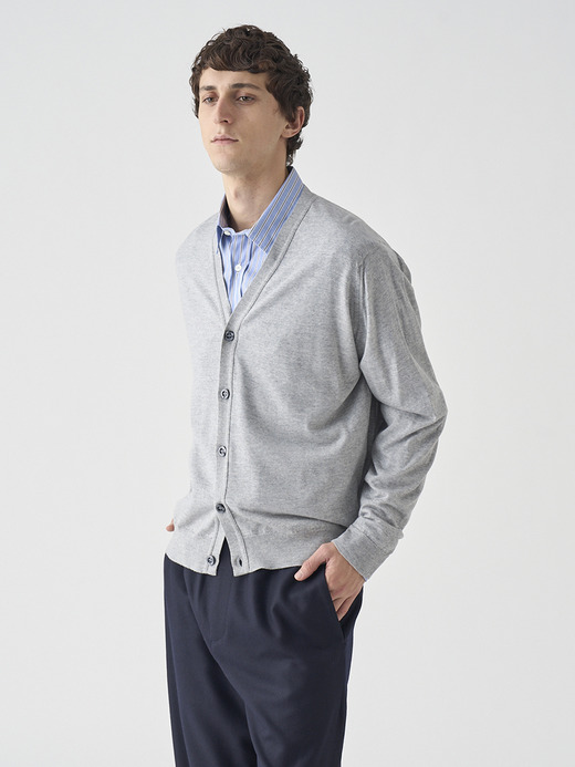 Ｖネック長袖ニットカーディガン | HALIN | 30G MODERN FIT 詳細画像 NIMBUS 4