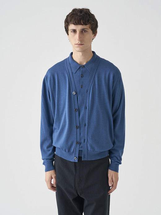 Ｖネック長袖ニットカーディガン | HALIN | 30G MODERN FIT 詳細画像 TEAL FIRTH 1
