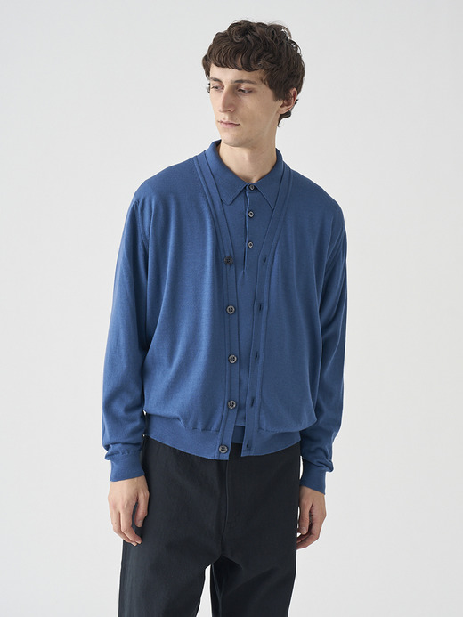 Ｖネック長袖ニットカーディガン | HALIN | 30G MODERN FIT 詳細画像 TEAL FIRTH 3