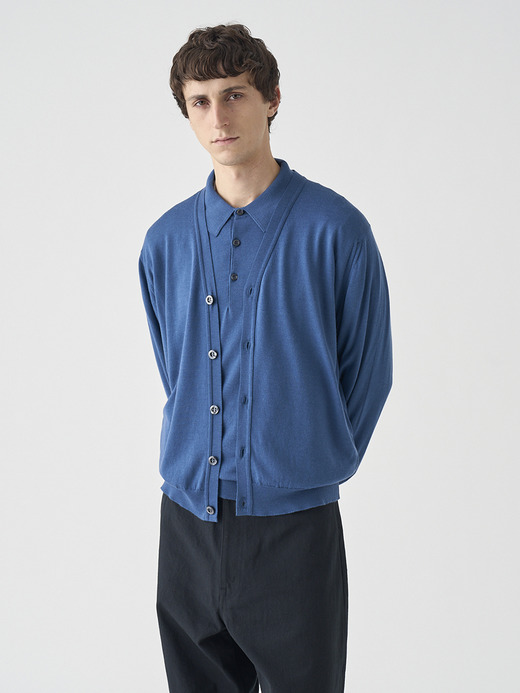 Ｖネック長袖ニットカーディガン | HALIN | 30G MODERN FIT 詳細画像 TEAL FIRTH 4