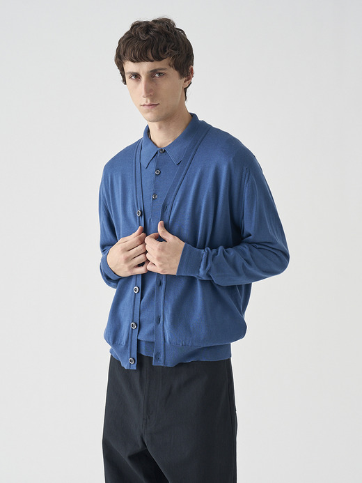 Ｖネック長袖ニットカーディガン | HALIN | 30G MODERN FIT 詳細画像 TEAL FIRTH 5