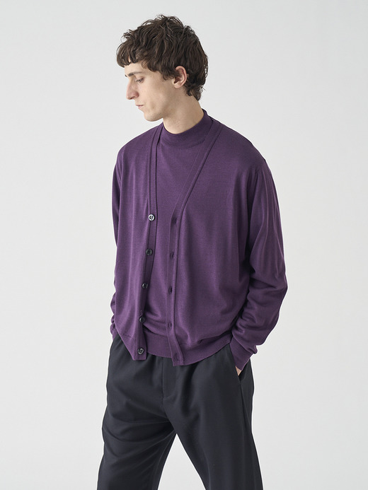 Ｖネック長袖ニットカーディガン | HALIN | 30G MODERN FIT 詳細画像 VELVET PLUM 5