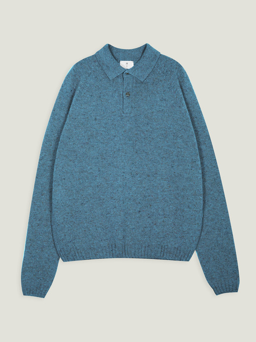 【JS&times;JOHN SMEDLEY】Rugby Shirt | JS140 詳細画像 BLUE FLECK 2