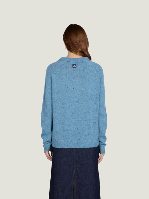 【JS&times;JOHN SMEDLEY】Rugby Shirt | JS140 詳細画像 BLUE FLECK 4