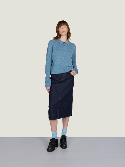 【JS&times;JOHN SMEDLEY】Rugby Shirt | JS140 詳細画像 BLUE FLECK 5