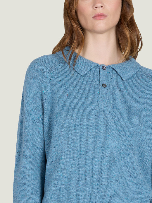 【JS&times;JOHN SMEDLEY】Rugby Shirt | JS140 詳細画像 BLUE FLECK 6