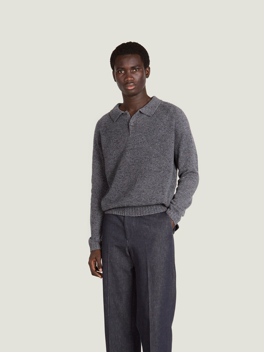 【JS&times;JOHN SMEDLEY】Rugby Shirt | JS140 詳細画像 FRAGMENTED GREY 1