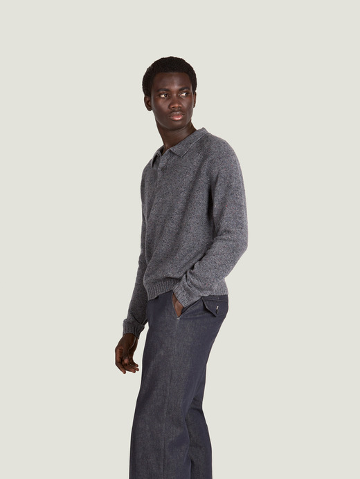 【JS&times;JOHN SMEDLEY】Rugby Shirt | JS140 詳細画像 FRAGMENTED GREY 3