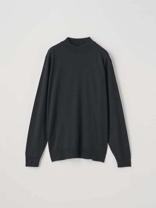 モックネック長袖ニットプルオーバー | KILDAY | 30G MODERN FIT 詳細画像 BLACK 1