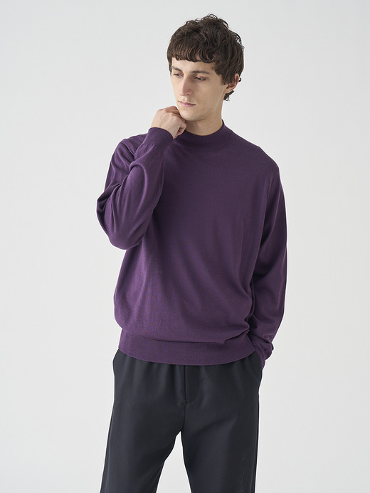 モックネック長袖ニットプルオーバー | KILDAY | 30G MODERN FIT 詳細画像 VELVET PLUM 3
