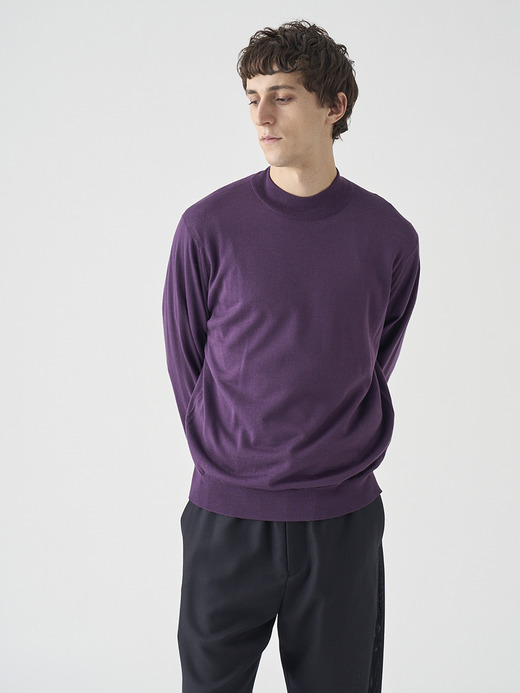 モックネック長袖ニットプルオーバー | KILDAY | 30G MODERN FIT 詳細画像 VELVET PLUM 4
