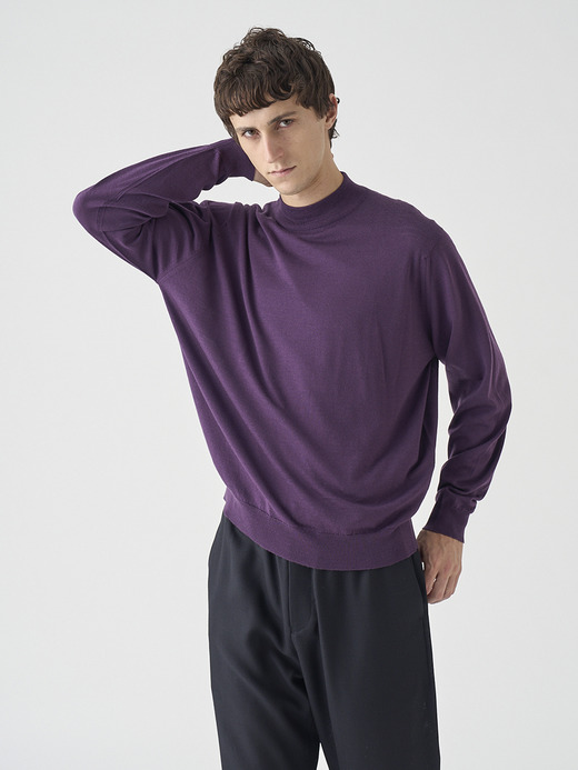 モックネック長袖ニットプルオーバー | KILDAY | 30G MODERN FIT 詳細画像 VELVET PLUM 5