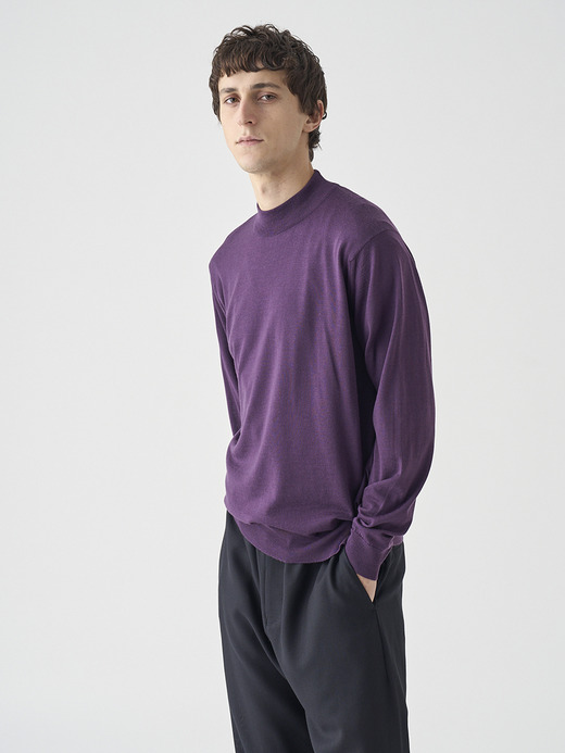 モックネック長袖ニットプルオーバー | KILDAY | 30G MODERN FIT 詳細画像 VELVET PLUM 6