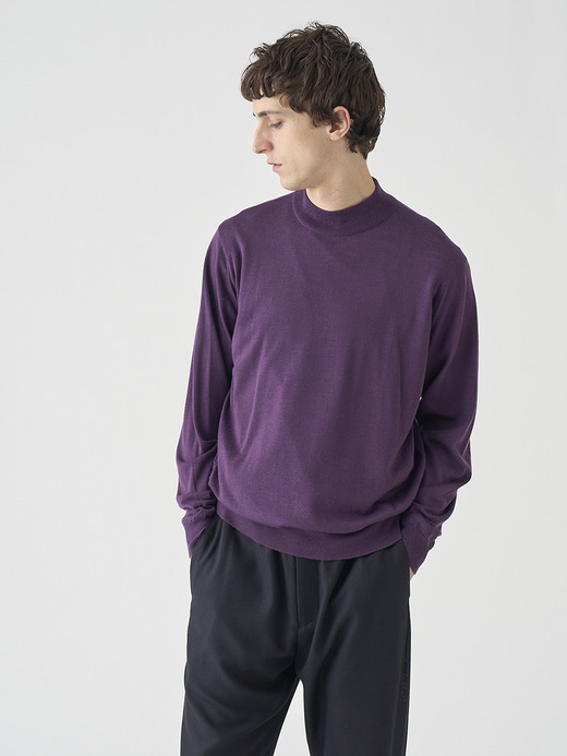 モックネック長袖ニットプルオーバー | KILDAY | 30G MODERN FIT 詳細画像 VELVET PLUM 7