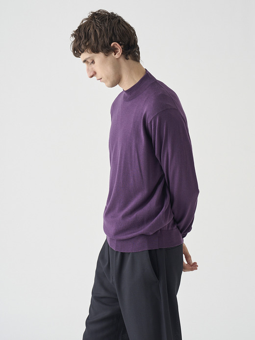 モックネック長袖ニットプルオーバー | KILDAY | 30G MODERN FIT 詳細画像 VELVET PLUM 8
