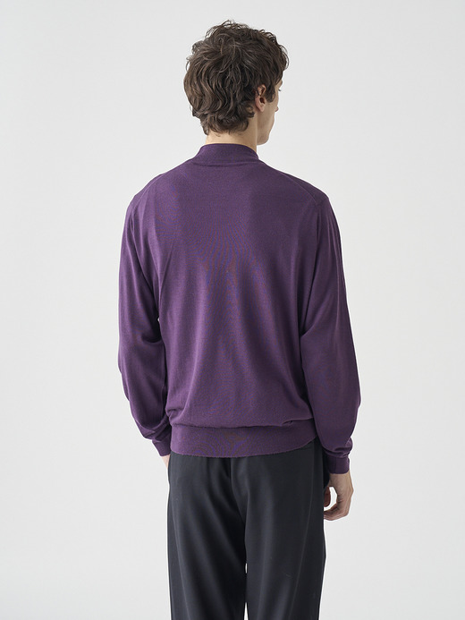 モックネック長袖ニットプルオーバー | KILDAY | 30G MODERN FIT 詳細画像 VELVET PLUM 9