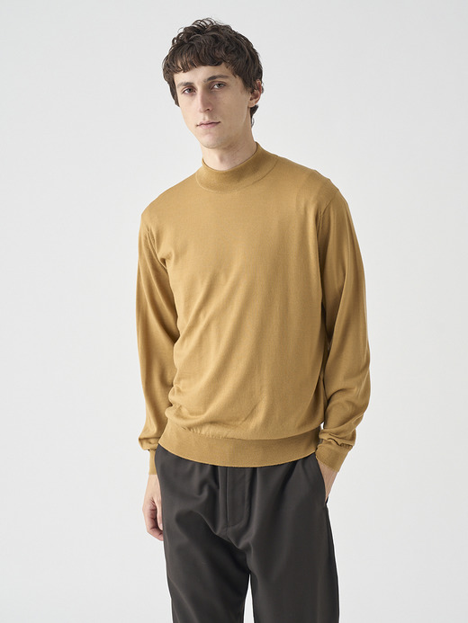 モックネック長袖ニットプルオーバー | KILDAY | 30G MODERN FIT 詳細画像 YELLOW LUSTRE 1