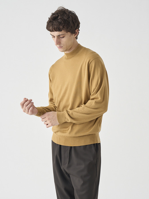 モックネック長袖ニットプルオーバー | KILDAY | 30G MODERN FIT 詳細画像 YELLOW LUSTRE 3