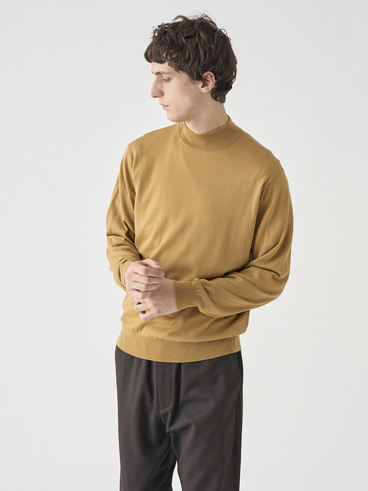 モックネック長袖ニットプルオーバー | KILDAY | 30G MODERN FIT 詳細画像 YELLOW LUSTRE 4