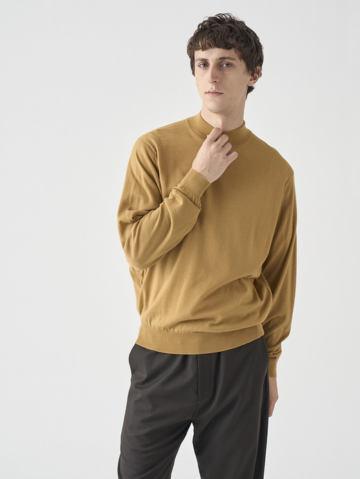 モックネック長袖ニットプルオーバー | KILDAY | 30G MODERN FIT 詳細画像 YELLOW LUSTRE 5