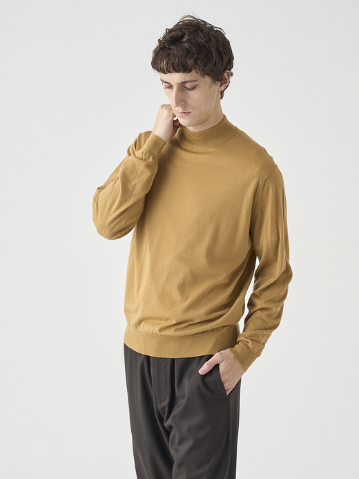 モックネック長袖ニットプルオーバー | KILDAY | 30G MODERN FIT 詳細画像 YELLOW LUSTRE 6