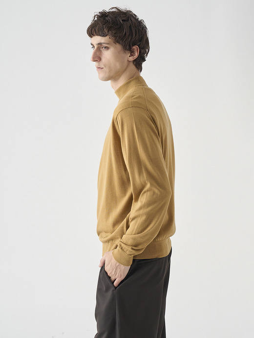 モックネック長袖ニットプルオーバー | KILDAY | 30G MODERN FIT 詳細画像 YELLOW LUSTRE 7