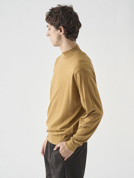 モックネック長袖ニットプルオーバー | KILDAY | 30G MODERN FIT 詳細画像 YELLOW LUSTRE 8