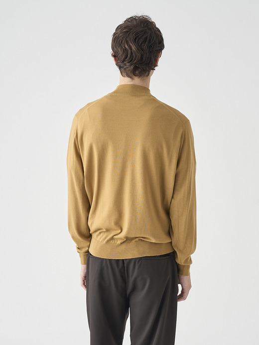モックネック長袖ニットプルオーバー | KILDAY | 30G MODERN FIT 詳細画像 YELLOW LUSTRE 9