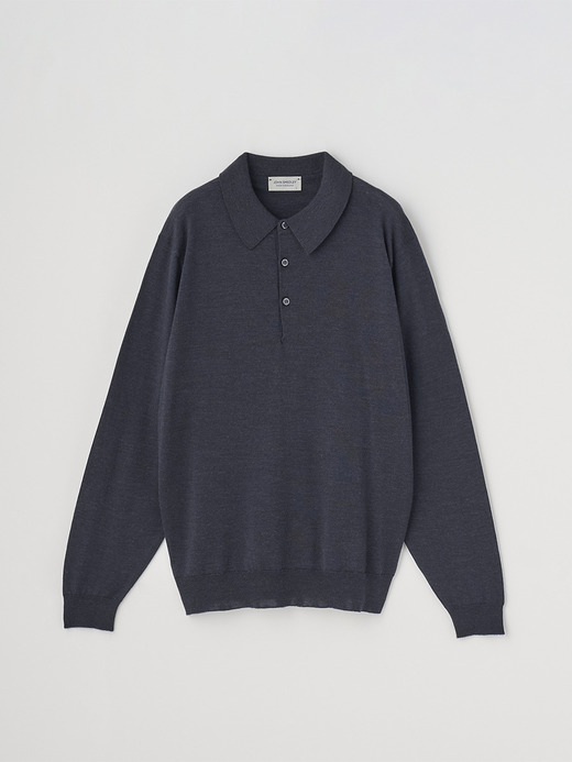 長袖ニットポロシャツ | KNOLL | 30G MODERN FIT 詳細画像 HEPBURN SMOKE 2