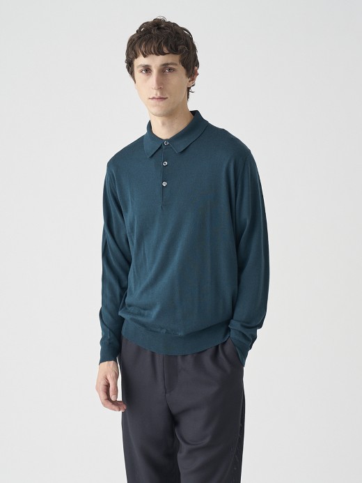 長袖ニットポロシャツ | KNOLL | 30G MODERN FIT 詳細画像 RICHARDSON GREEN 2