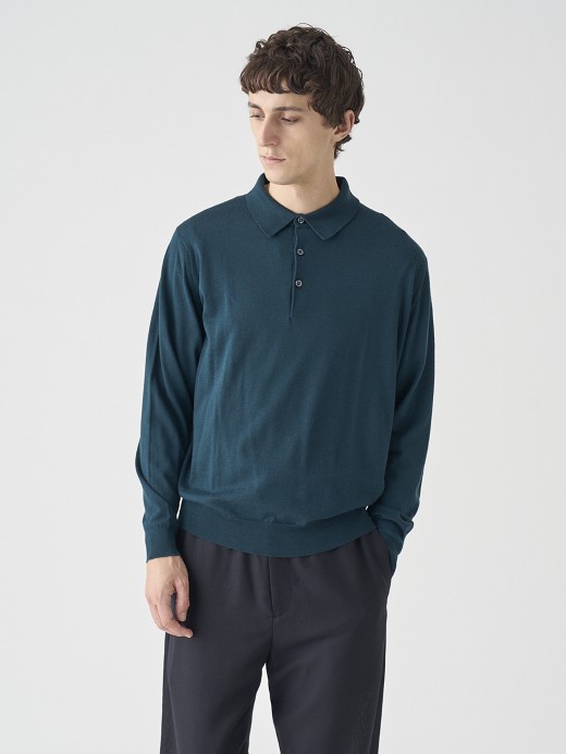 長袖ニットポロシャツ | KNOLL | 30G MODERN FIT 詳細画像 RICHARDSON GREEN 3
