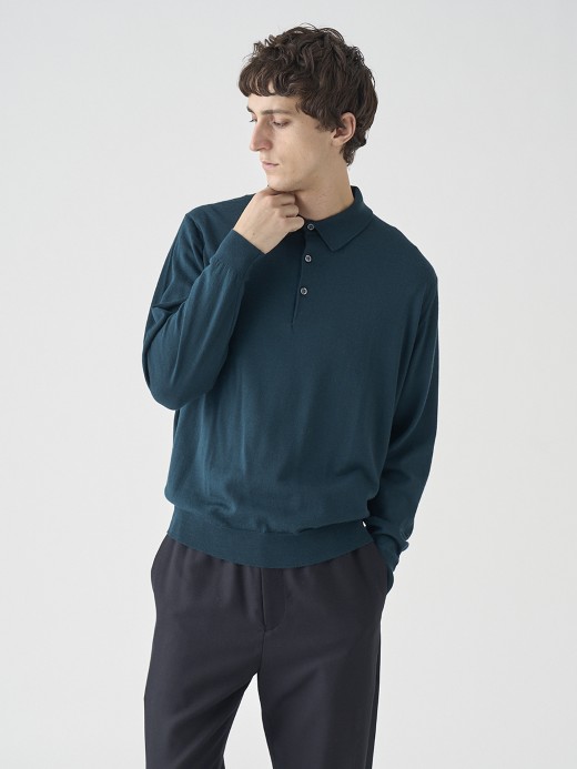 長袖ニットポロシャツ | KNOLL | 30G MODERN FIT 詳細画像 RICHARDSON GREEN 4