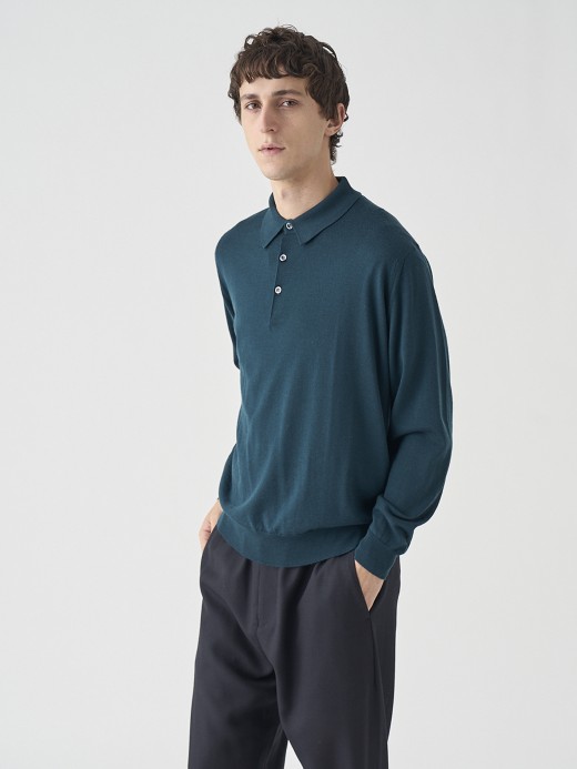 長袖ニットポロシャツ | KNOLL | 30G MODERN FIT 詳細画像 RICHARDSON GREEN 5