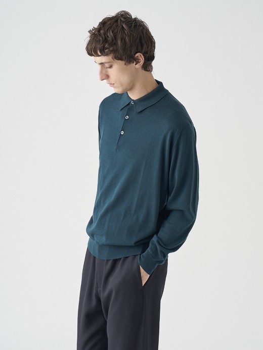 長袖ニットポロシャツ | KNOLL | 30G MODERN FIT 詳細画像 RICHARDSON GREEN 6