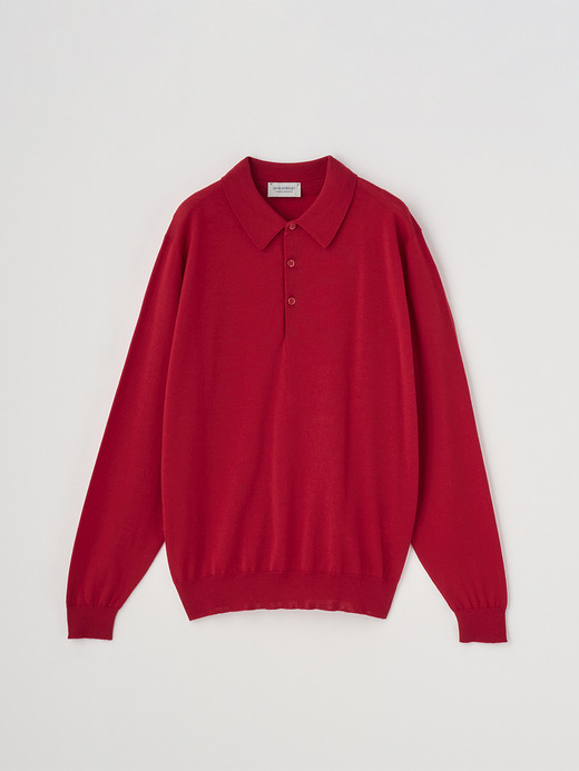 長袖ニットポロシャツ | KNOLL | 30G MODERN FIT 詳細画像 RUBY RED 1