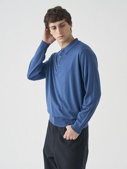 長袖ニットポロシャツ | KNOLL | 30G MODERN FIT 詳細画像 TEAL FIRTH 3
