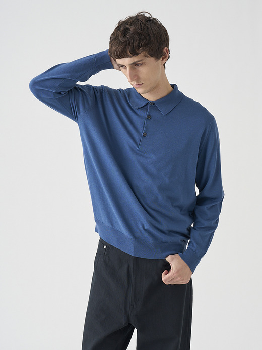 長袖ニットポロシャツ | KNOLL | 30G MODERN FIT 詳細画像 TEAL FIRTH 4