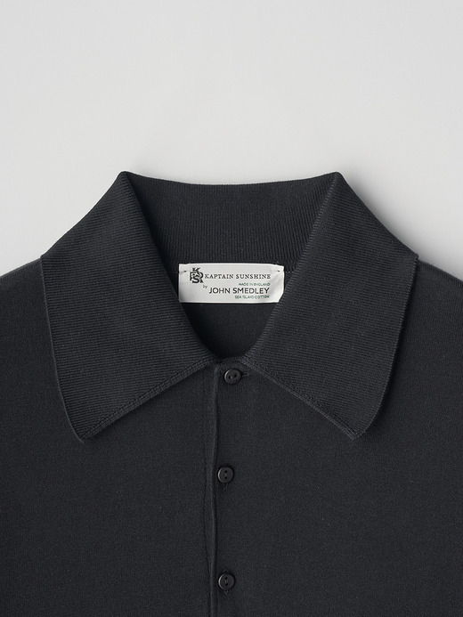 【JOHN SMEDLEY×KAPTAIN SUNSHINE】 Sea Island Cotton 長袖ポロシャツ｜KSJS001 詳細画像 BLACK 2