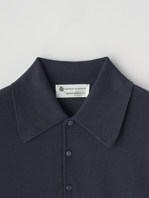 【JOHN SMEDLEY×KAPTAIN SUNSHINE】 Sea Island Cotton 長袖ポロシャツ｜KSJS001 詳細画像 NAVY 2