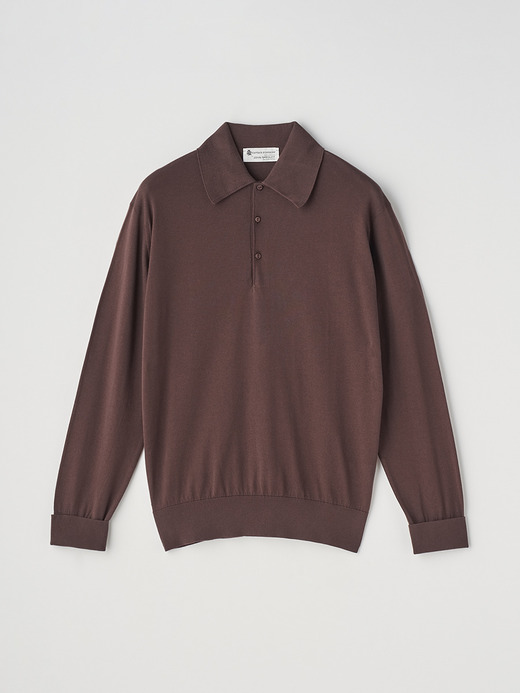 【JOHN SMEDLEY×KAPTAIN SUNSHINE】 Sea Island Cotton 長袖ポロシャツ｜KSJS001 詳細画像 RAISIN 2